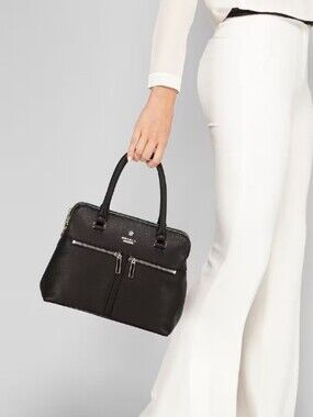 Modalu Pippa Mini Leather Grab Bag, Black